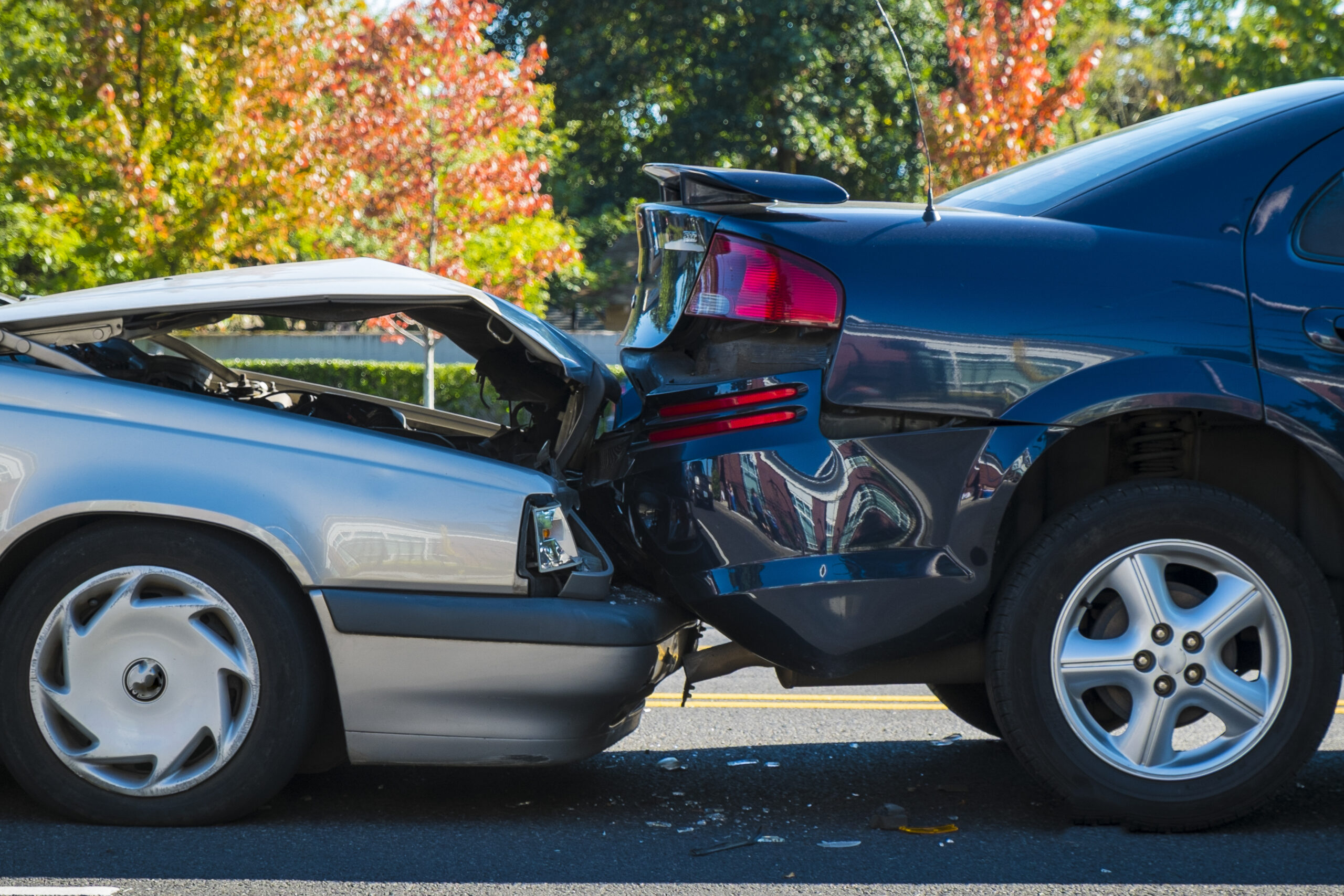 Auto accident involving two cars Car accident in San Diego